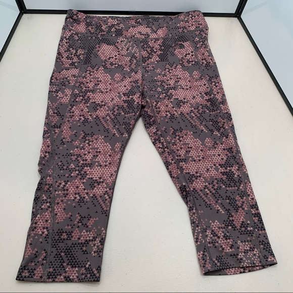 The North Face Pants - The North Face Capri Adult Size Large Gray/Pink Running Tights FlashDry Women